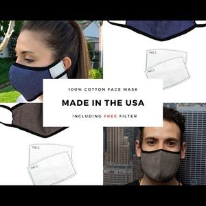 Handmade Cotton Face Mask w/FREE Filter, Reusable